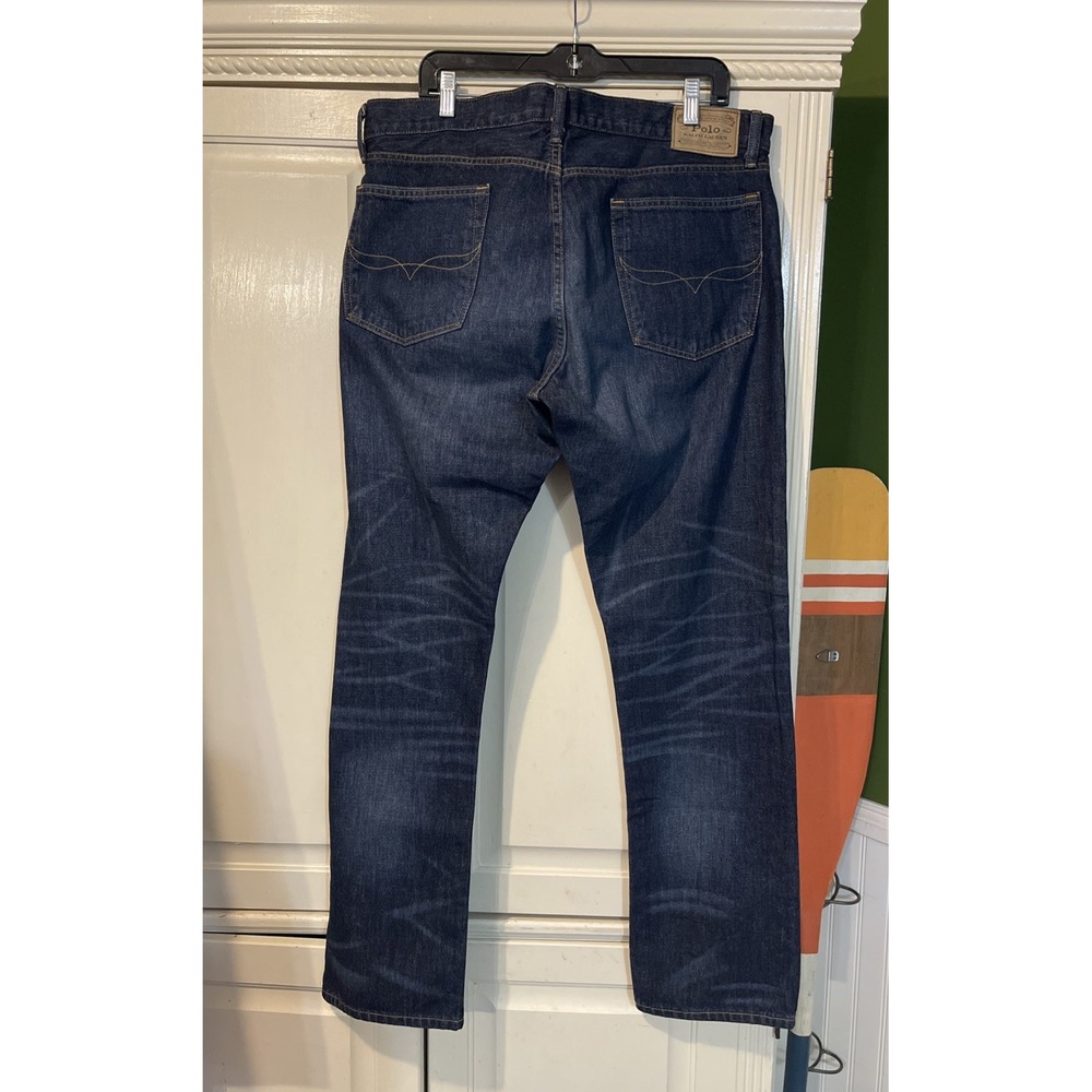 Polo Ralph Lauren Hampton Relaxed Straight Jeans Men 36x34 Blue Preppy